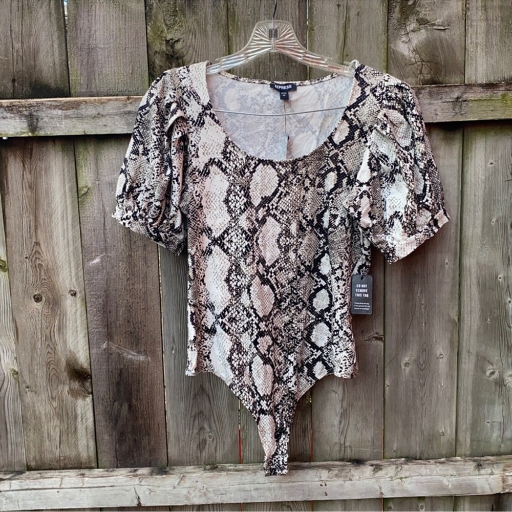 Express snakeskin print Bodysuit